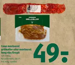 Coop 365 Coop marineret grillkøller eller marineret long ribs firepit tilbud