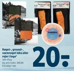 Coop 365 Røget-, gravad-, varmrøget laks eller rejer i lage tilbud