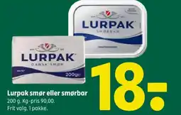 Coop 365 Lurpak smør eller smørbar tilbud