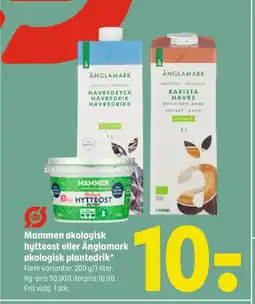 Coop 365 Mammen økologisk hytteost eller Änglamark økologisk plantedrik tilbud
