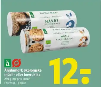 Coop 365 Änglamark økologiske müsli- eller havrekiks tilbud