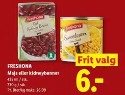 Lidl FRESHONA Majs eller kidneybønner tilbud