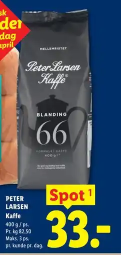 Lidl Peter Larsen Kaffe tilbud
