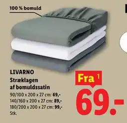 Lidl LIVARNO Stræklagen af bomuldssatin tilbud