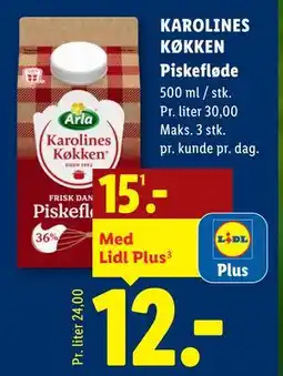 Lidl KAROLINES KØKKEN Piskefløde tilbud