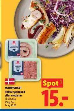 Lidl MADVÆRKET Hakket grisekød eller medister tilbud