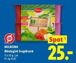 Lidl MILBONA Økologisk frugtkvark tilbud