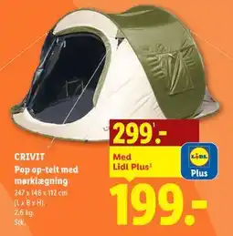 Lidl CRIVIT Pop op-telt med mørklægning tilbud