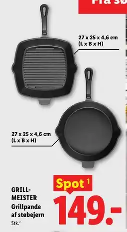 Lidl GRILLMEISTER Grillpande af støbejern tilbud