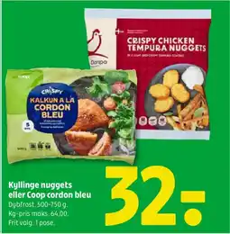 Coop 365 Kyllinge nuggets eller Coop cordon bleu tilbud