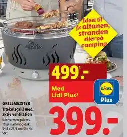 Lidl GRILLMEISTER Trækulsgrill med aktiv ventilation tilbud