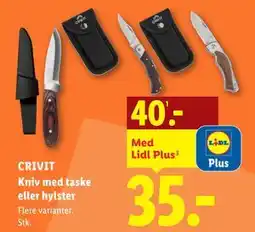 Lidl CRIVIT Kniv med taske eller hylster tilbud