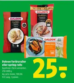 Coop 365 Daloon forårsruller eller spring rolls tilbud