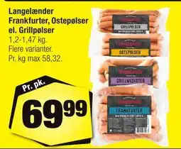 Calle Langelænder Frankfurter, Ostepølser el. Grillpølser tilbud