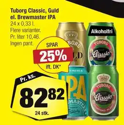 Calle Tuborg Classic, Guld el. Brewmaster IPA tilbud
