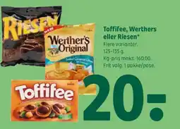 Coop 365 Toffifee, Werthers eller Riesen tilbud
