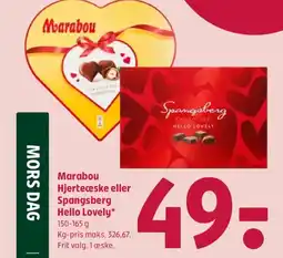 Coop 365 Marabou Hjerteceske eller Spangsberg Hello Lovely tilbud