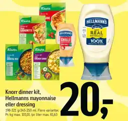 Føtex Knorr dinner kit, Hellmanns mayonnaise eller dressing tilbud