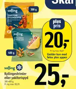 Føtex Salling Kyllingestrimler eller yakitorispyd tilbud