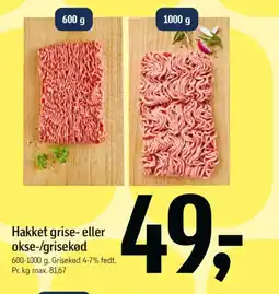 Føtex Hakket grise- eller okse-/grisekød tilbud
