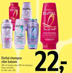Føtex Elvital shampoo eller balsam tilbud