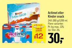 Føtex Actimel eller Kinder snack tilbud
