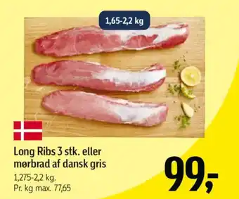 Long Ribs 3 stk. eller mørbrad af dansk gris