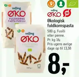 Føtex Salling Økologisk fuldkornspasta tilbud