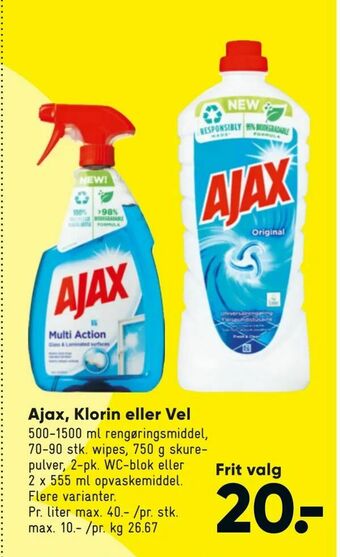 Bilka Ajax, Klorin eller Vel tilbud