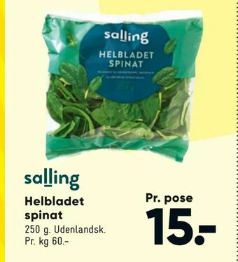 Bilka Helbladet spinat tilbud