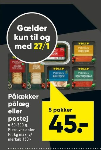 Bilka Pålækker pålæg eller postej tilbud