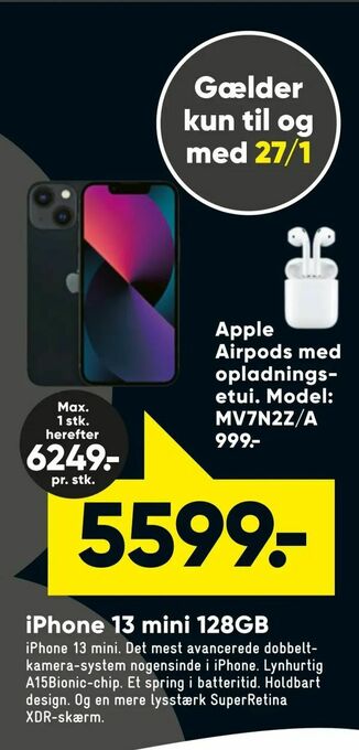 Bilka iPhone 13 mini 128GB tilbud