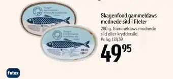 Føtex Skagenfood gammeldaws modnede sild i fileter tilbud