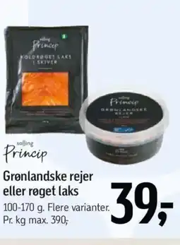 Føtex Princip Grønlandske rejer eller røget laks tilbud