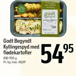 Føtex Godt Begyndt Kyllingespyd med flødekartofler tilbud