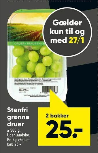 Bilka Stenfri grønne druer tilbud