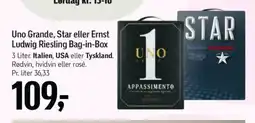 Føtex Uno Grande, Star eller Ernst Ludwig Riesling Bag-in-Box tilbud