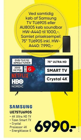 Samsung Ue75tu6905 tilbud hos Bilka