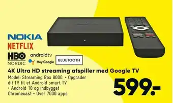 Bilka 4K Ultra HD streaming afspiller med Google TV tilbud