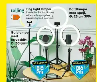 Bilka Bordlampe med spejl tilbud