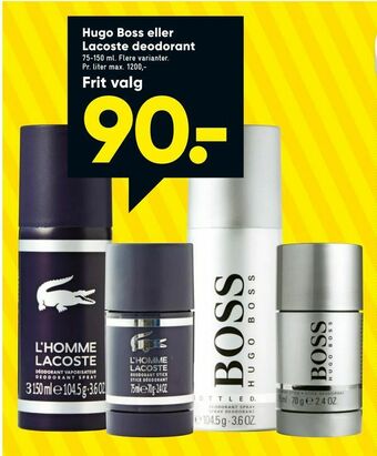Bilka Hugo Boss eller Lacoste deodorant tilbud