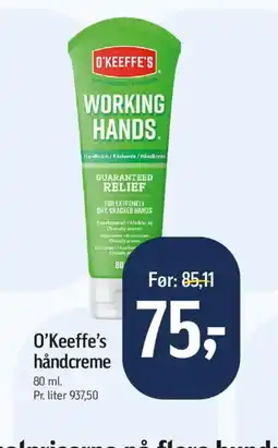 Føtex O'Keeffe's håndcreme tilbud