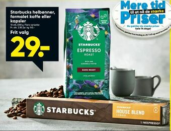 Bilka Starbucks helbønner, formalet kaffe eller kapsler tilbud