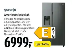 Føtex Gorenje amerikanerkøleskab tilbud