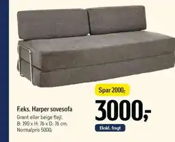 Føtex F.eks. Harper sovesofa tilbud