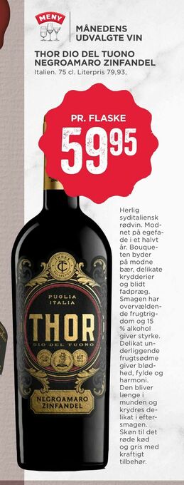 MENY Thor dio del tuono negroamaro zinfandel tilbud