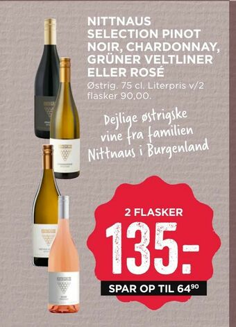 MENY Nittnaus selection pinot noir, chardonnay, grüner veltliner eller rosé tilbud