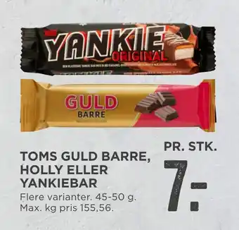 MENY Toms guld barre, holly eller yankiebar tilbud