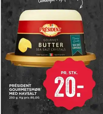 MENY Président gourmetsmør med havsalt tilbud