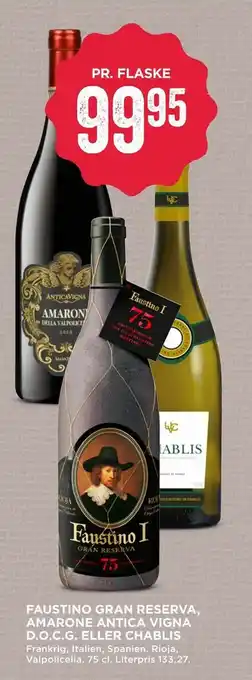 MENY Faustino gran reserva, amarone antica vigna d.o.c.g. eller chablis tilbud